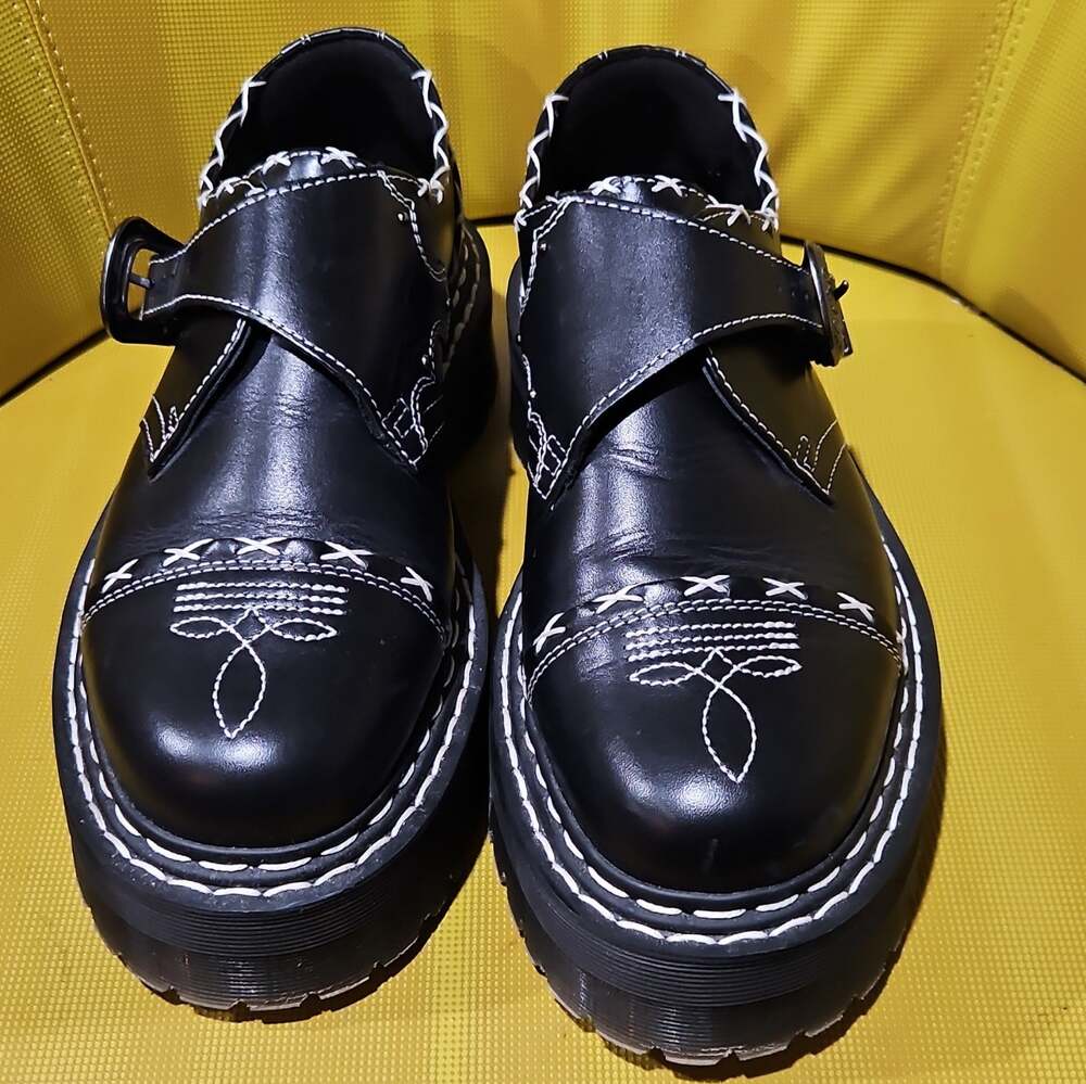 Dr. Martens Gothic Americana Oxfords Men's Size 10 Black Leather Buckle Loafers
